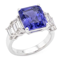 Anello Di Diamanti Naturali Autentici ( non creati in laboratorio ) Con Zaffiro
