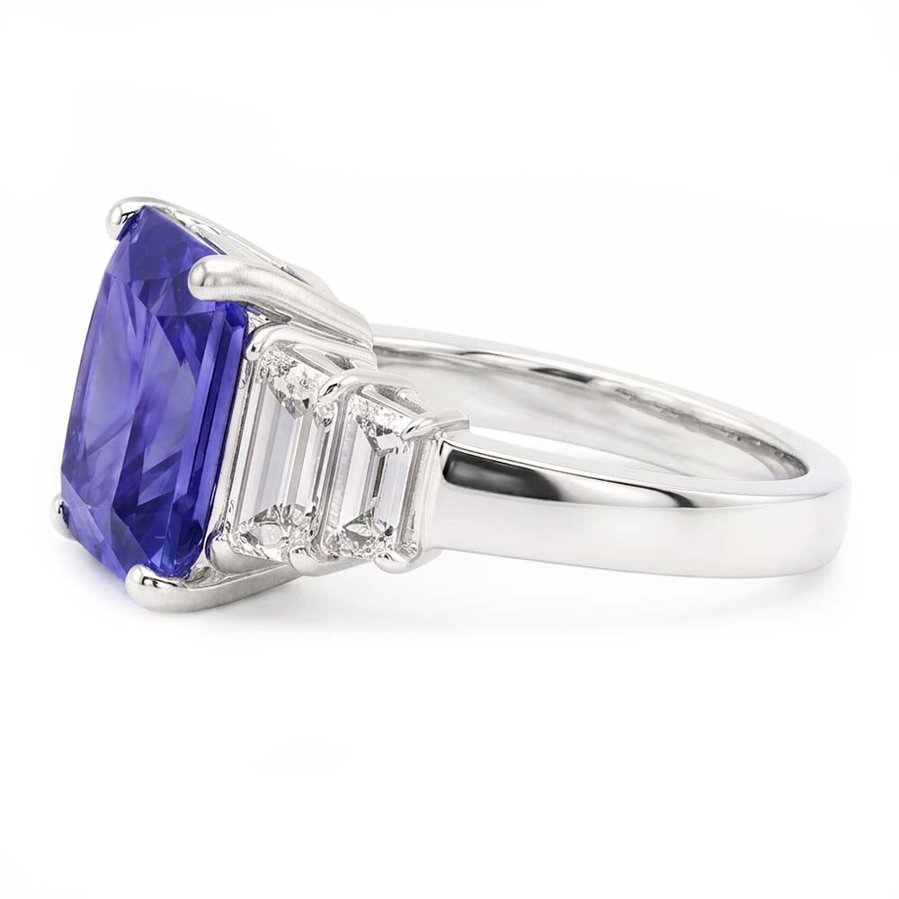 Anello Di Diamanti Naturali Autentici ( non creati in laboratorio ) Con Zaffiro