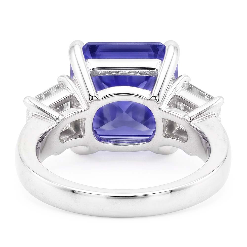 Anello Di Diamanti Naturali Autentici ( non creati in laboratorio ) Con Zaffiro