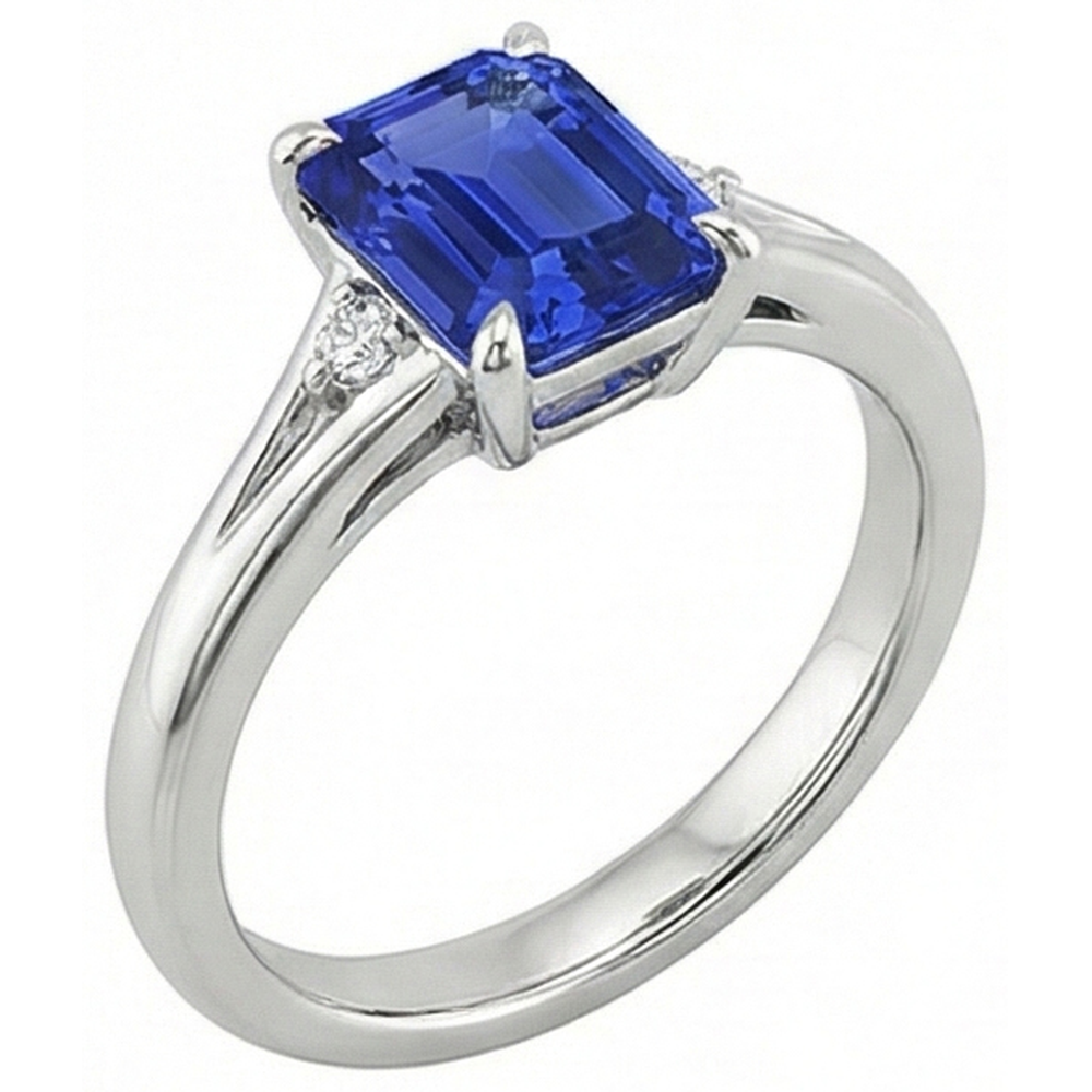 vero emerald diamante 3.25carati anello dettaglio ravvicinato