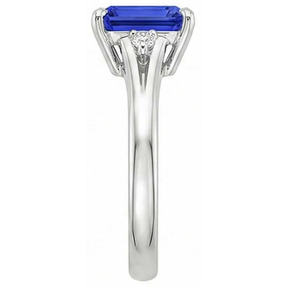 vero emerald diamante 3.25carati anello vista di profilo