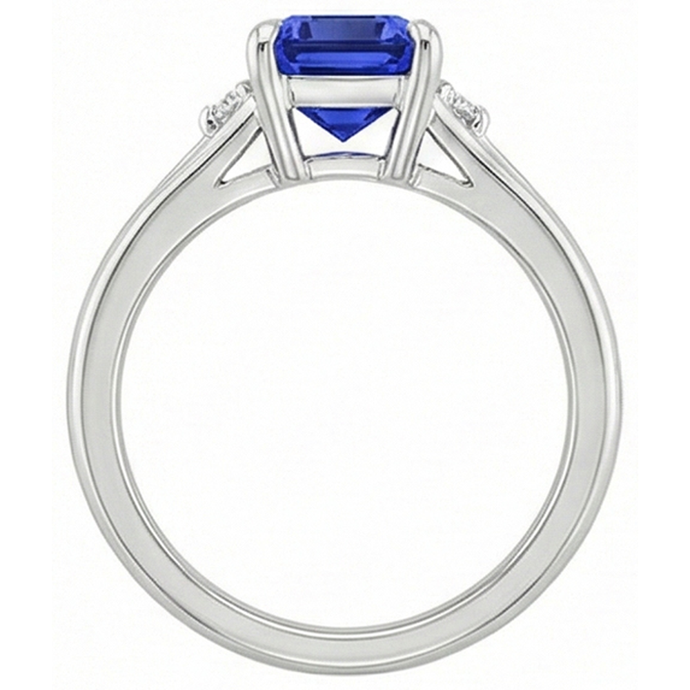 vero emerald diamante 3.25carati anello su bianco