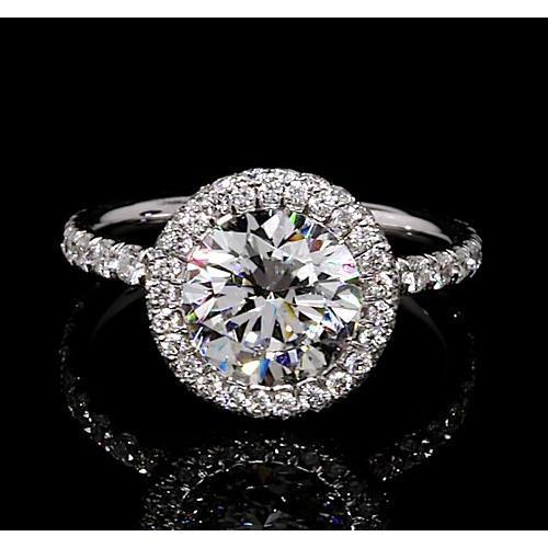Anello Di Fidanzamento 7 Carati Halo Round Naturale Diamonds Jewelry