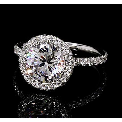Anello Di Fidanzamento 7 Carati Halo Round Naturale Diamonds Jewelry