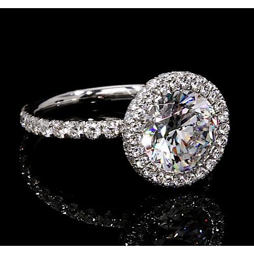 Anello Di Fidanzamento 7 Carati Halo Round Naturale Diamonds Jewelry