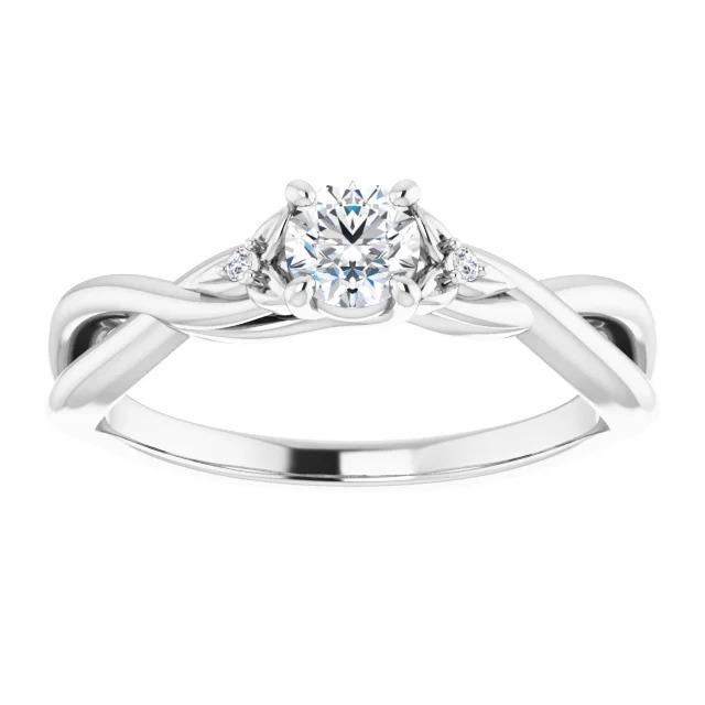 Anello Di Fidanzamento Con 3 Naturale Diamanti In Pietra 0.54 Carati Twist Style Gioielli Da Donna