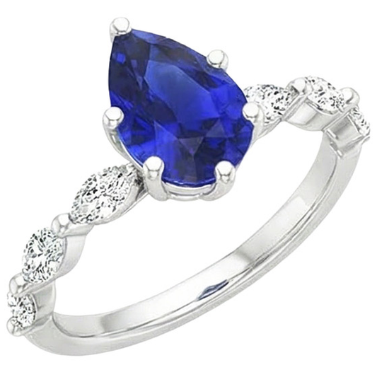 vero marquise diamante 3.75carati anello vista dall'alto