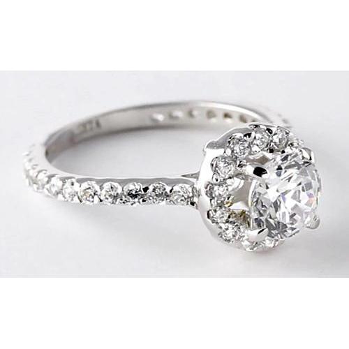 Anello Di Fidanzamento Con Anello Di Fidanzamento Con Anello Di Genuino Diamanti Rotondo Da 2 Carati