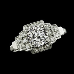 Anello Di Fidanzamento Con Anello Di Fidanzamento Con Vero Diamante Tondo Taglio Antico Con Gradini 3.75 Carati