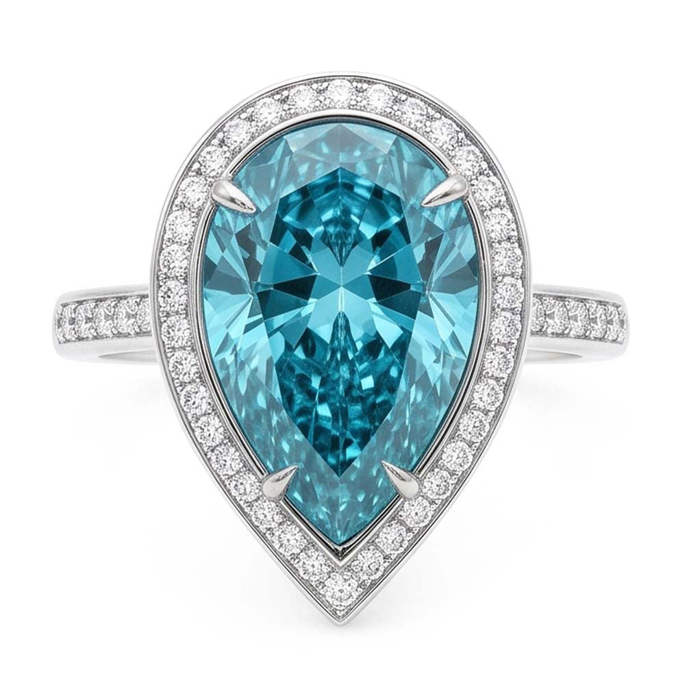Anello Di Fidanzamento Con Diamante Blu