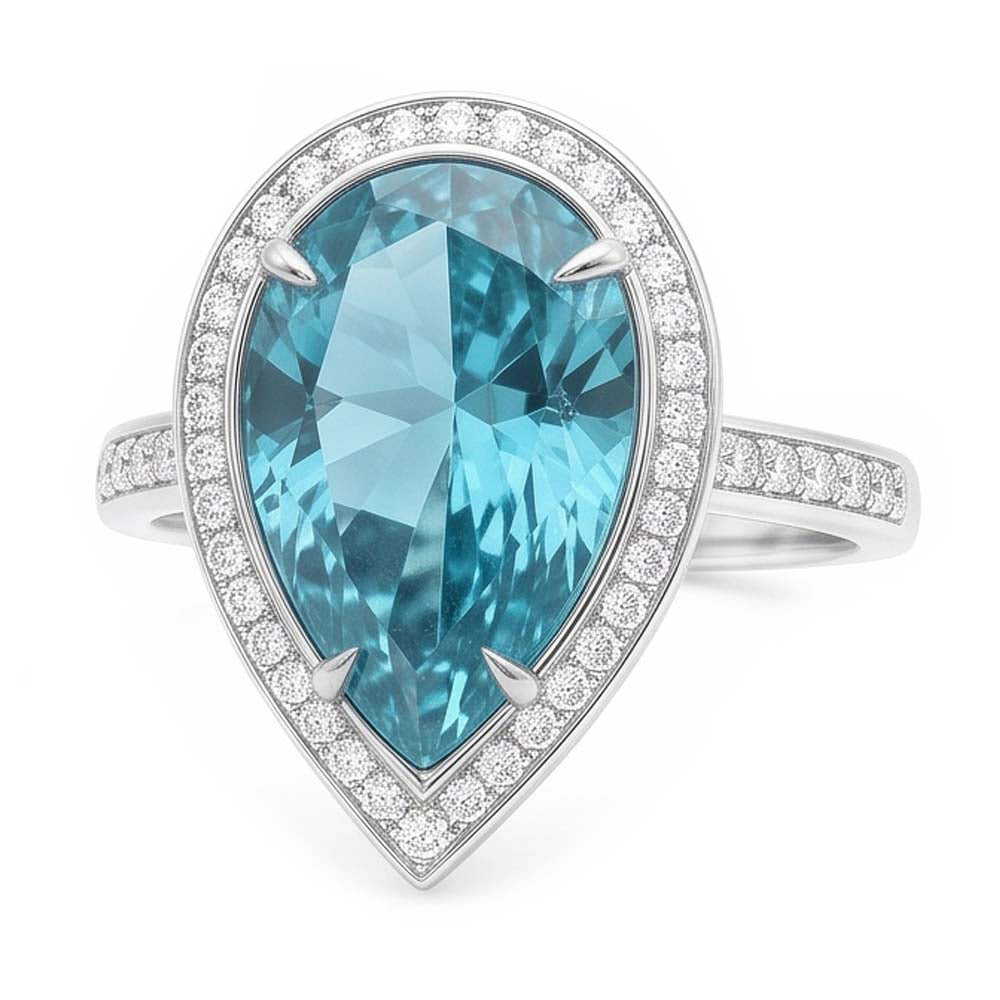 Anello Di Fidanzamento Con Diamante Blu