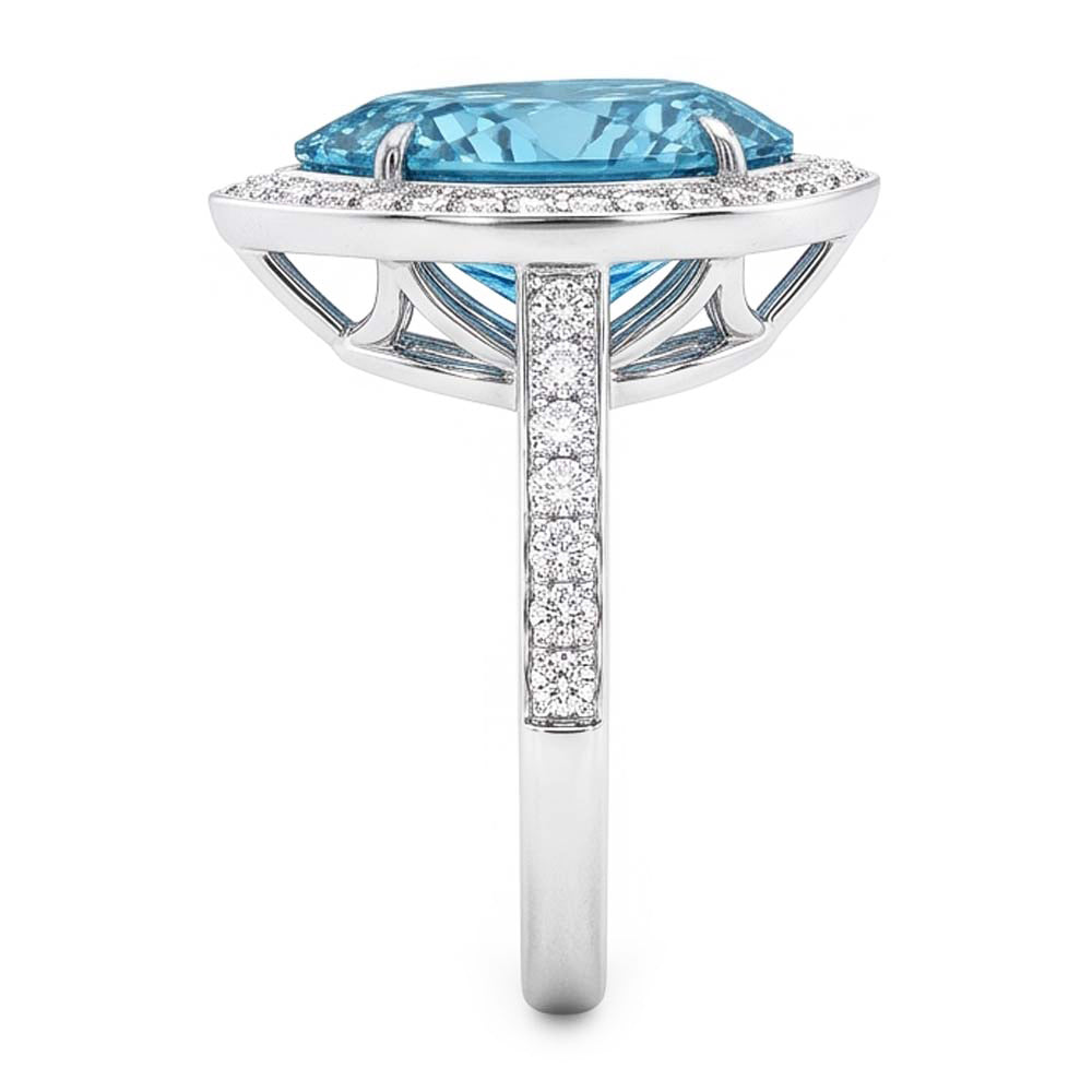 Anello Di Fidanzamento Con Diamante Blu