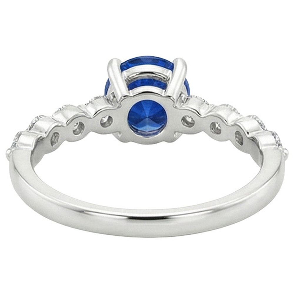 vero round diamante 3carati anello su bianco