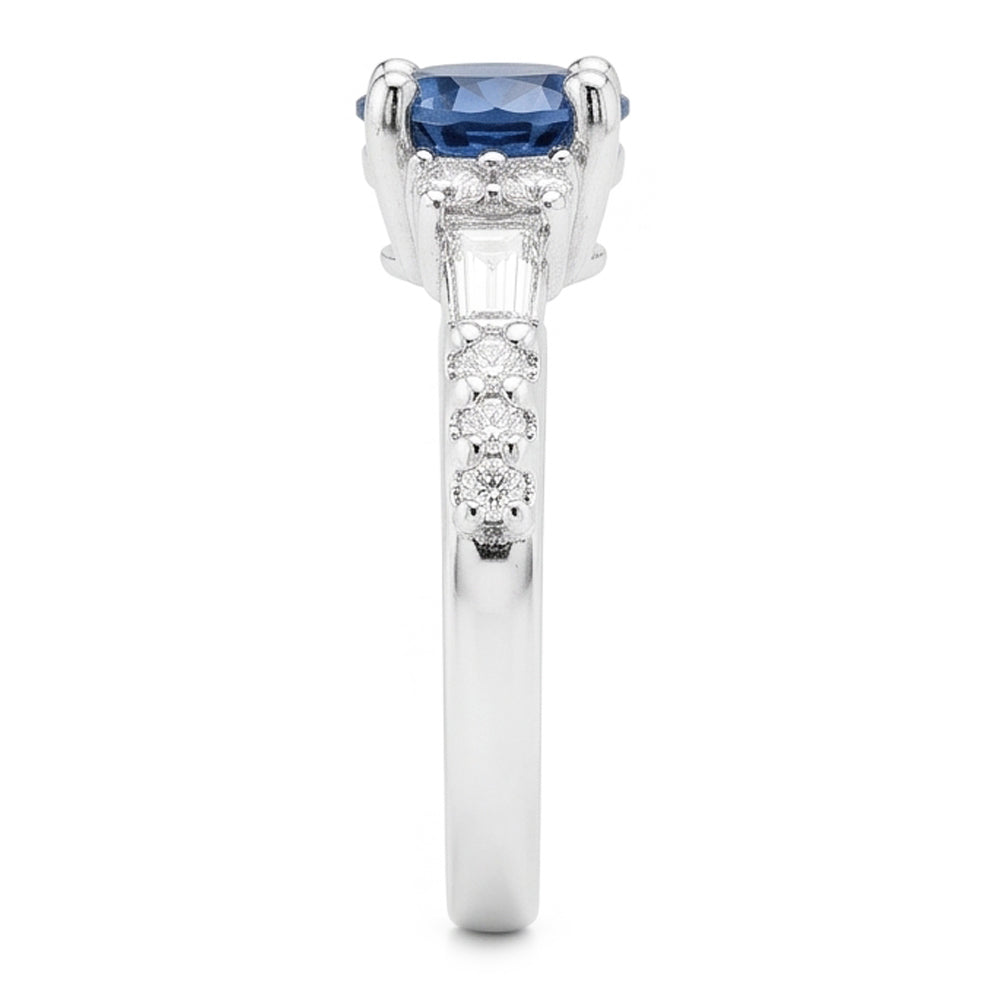 Anello Di Fidanzamento Con Diamante Naturale Autentico ( non creato in laboratorio ) Blu
