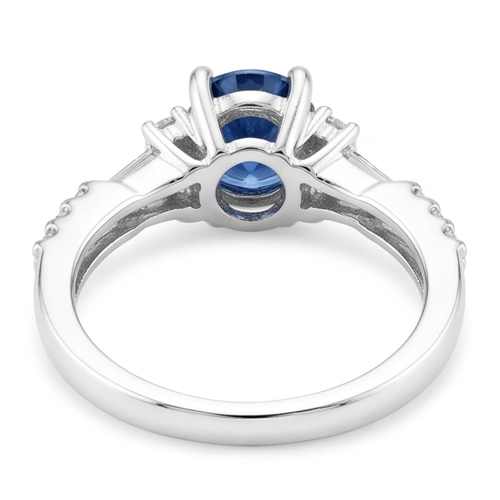 Anello Di Fidanzamento Con Diamante Naturale Autentico ( non creato in laboratorio ) Blu