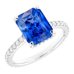 Anello Di Fidanzamento Con Diamante Naturale Autentico ( non creato in laboratorio ) Zaffiro