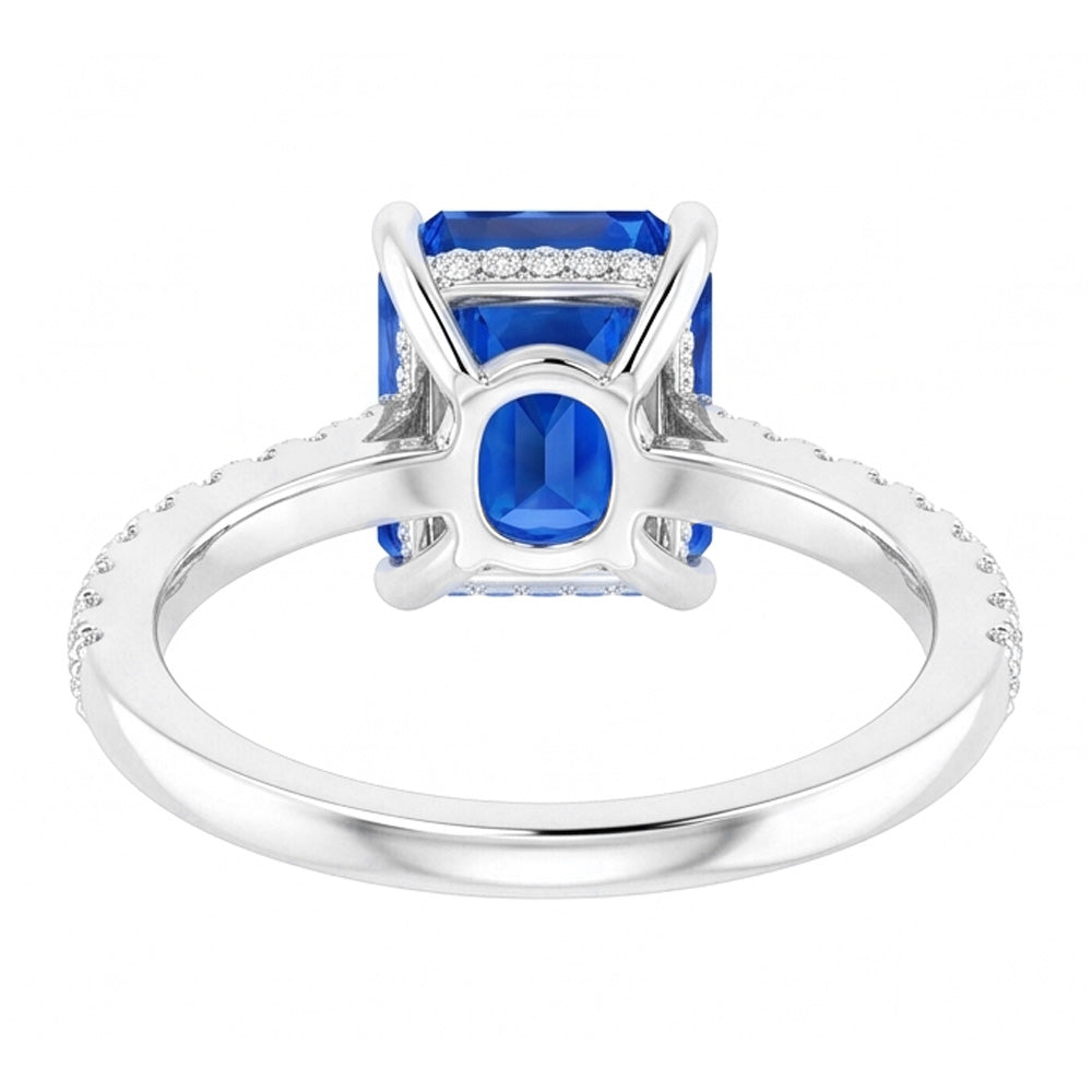 Anello Di Fidanzamento Con Diamante Naturale Autentico ( non creato in laboratorio ) Zaffiro