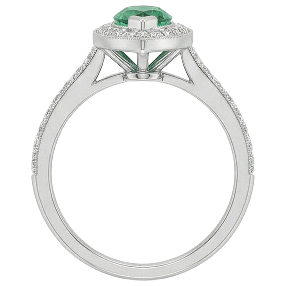 vero round diamante 3carati anello vista di profilo