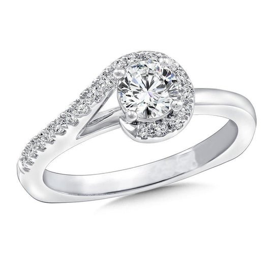 Anello Di Fidanzamento Con Genuino Diamante Da 2 Carati In Oro Bianco 14K