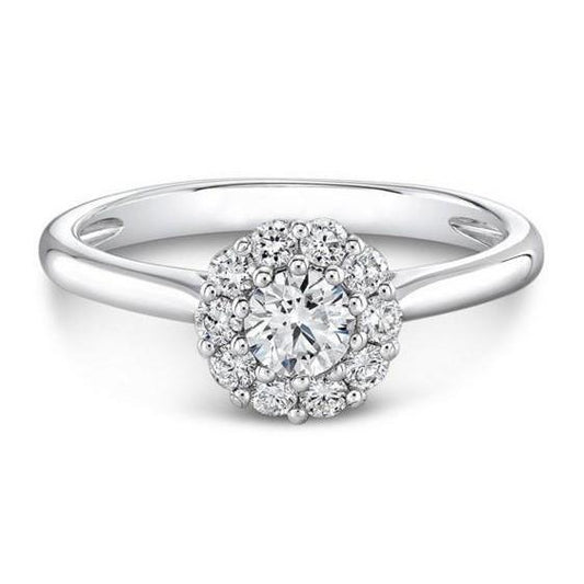 Anello Di Fidanzamento Con Genuino Diamante Da 2.50 Carati Halo Jewelry