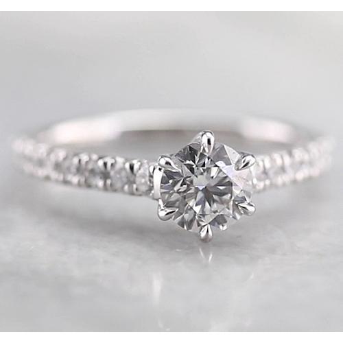 Anello Di Fidanzamento Con Genuino Diamante Da Donna 1.50 Carati In Oro Bianco 14K