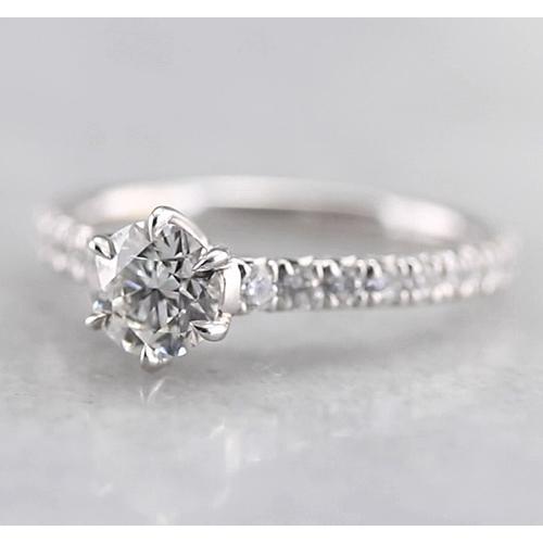 Anello Di Fidanzamento Con Genuino Diamante Da Donna 1.50 Carati In Oro Bianco 14K