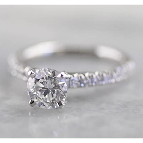 Anello Di Fidanzamento Con Genuino Diamante Incastonato A Griffe Oro Bianco 2 Carati Oro Bianco 14K