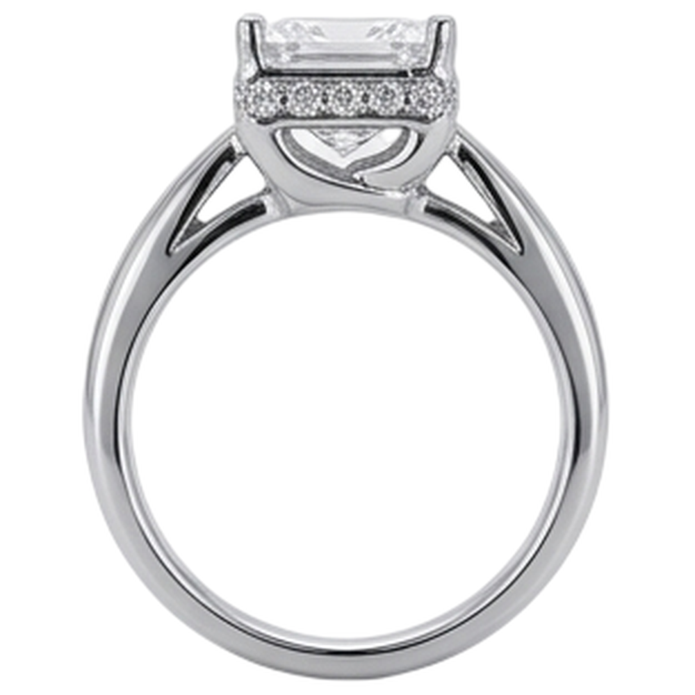 Anello Di Fidanzamento Con Genuino Diamante Naturale Autentico ( non creato in laboratorio ) Hidden Halo Princess 2,50 Carati Nuovo
