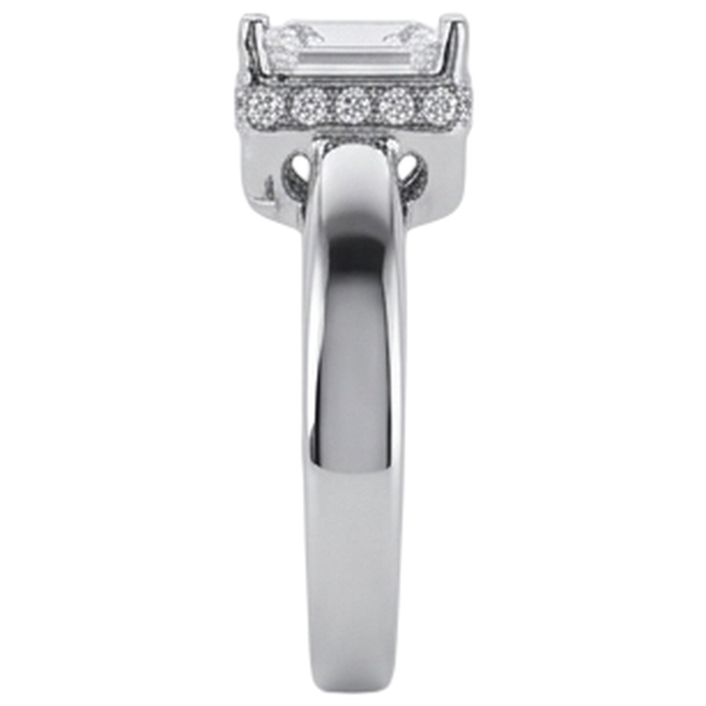 Anello Di Fidanzamento Con Genuino Diamante Naturale Autentico ( non creato in laboratorio ) Hidden Halo Princess 2,50 Carati Nuovo