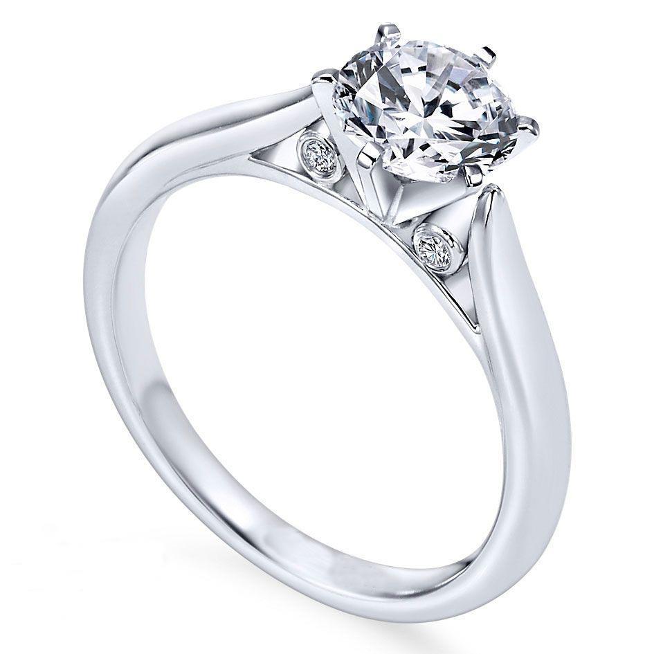 Anello Di Fidanzamento Con Genuino Diamante Rotondo Taglio Brillante 2 Carati