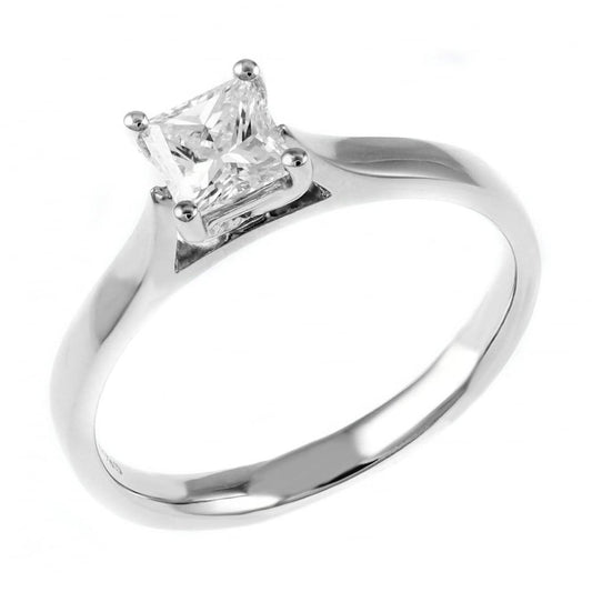 Anello Di Fidanzamento Con Genuino Diamante Solitario Da 1.25 Carati In Oro Bianco 14K