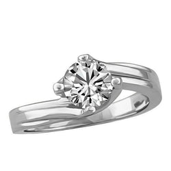 Anello Di Fidanzamento Con Genuino Diamante Solitario Taglio Rotondo 2.75 Carati Oro Bianco 14K