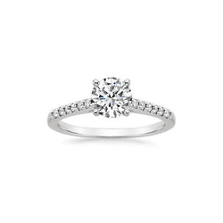 Anello Di Fidanzamento Con Genuino Diamante Taglio Rotondo 2.60 Carati Oro Bianco 14K