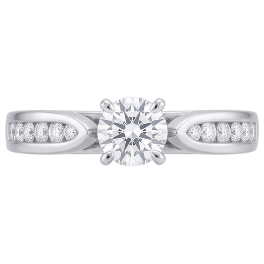 Anello Di Fidanzamento Con Montatura A Cattedrale Di Naturale Diamanti Naturali Autentici ( non creati in laboratorio ) Taglio Brillante 2.10 Carati WG 14K