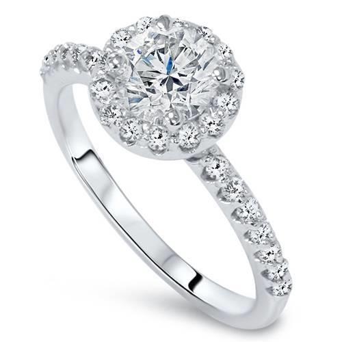 Anello Di Fidanzamento Con Naturale Diamante Da 2.20 Carati Halo