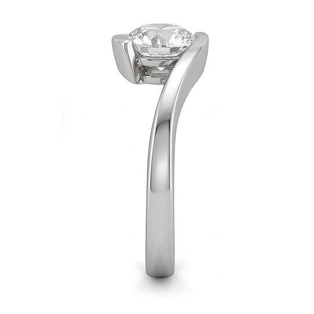 Anello Di Fidanzamento Con Naturale Diamante Naturale Autentico ( non creato in laboratorio ) Solitario Da 0.75 Carati In Oro Bianco 14K