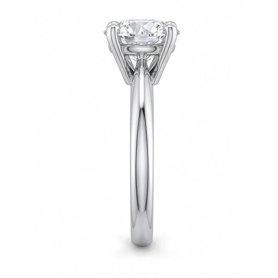 vero round diamante 14carati anello vista di profilo