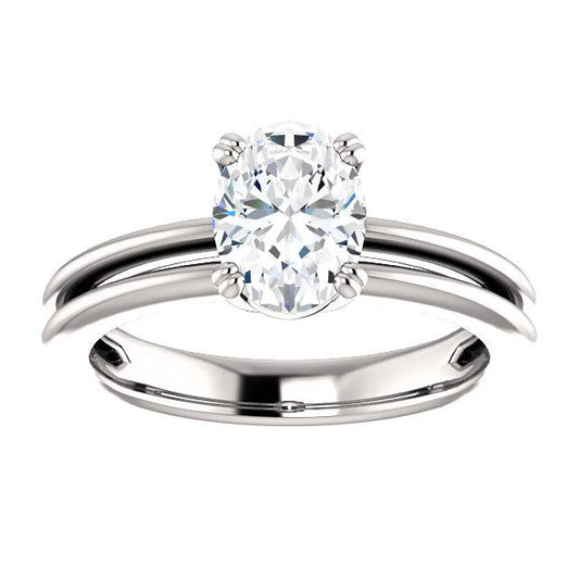 Anello Di Fidanzamento Con Naturale Diamante Solitario 2 Carati Con Gambo Diviso Gioielli Da Donna
