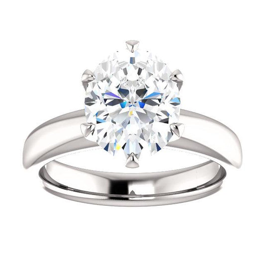 Anello Di Fidanzamento Con Naturale Diamante Solitario 5.10 Carati Con Montatura A Polo