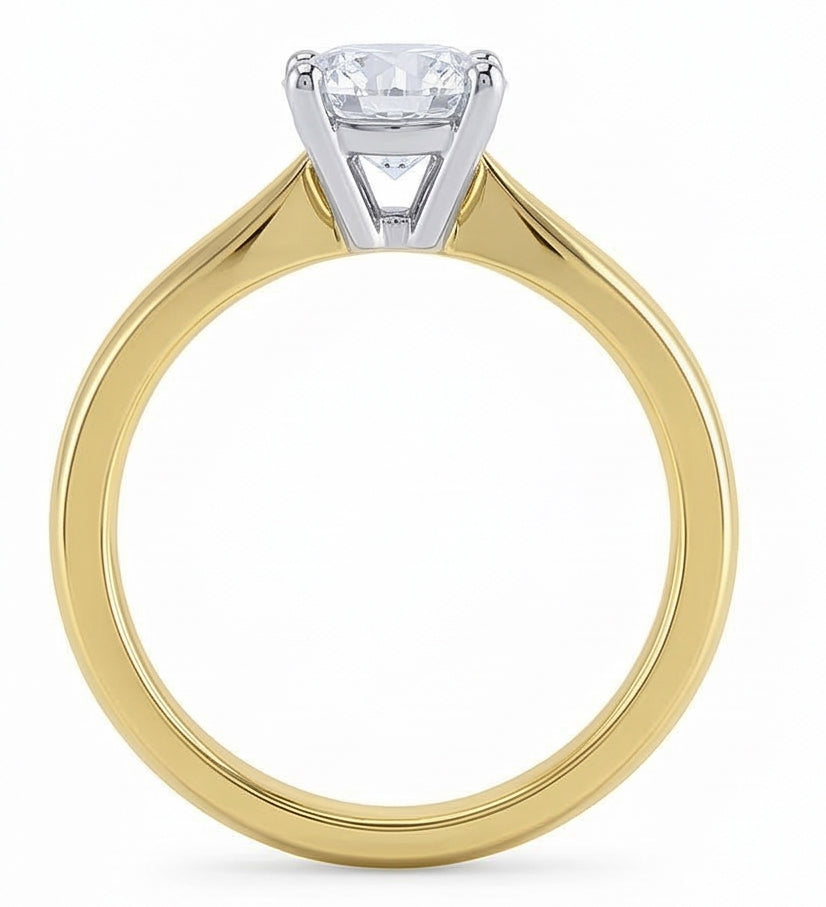 vero round diamante 1.25carati anello dettaglio ravvicinato