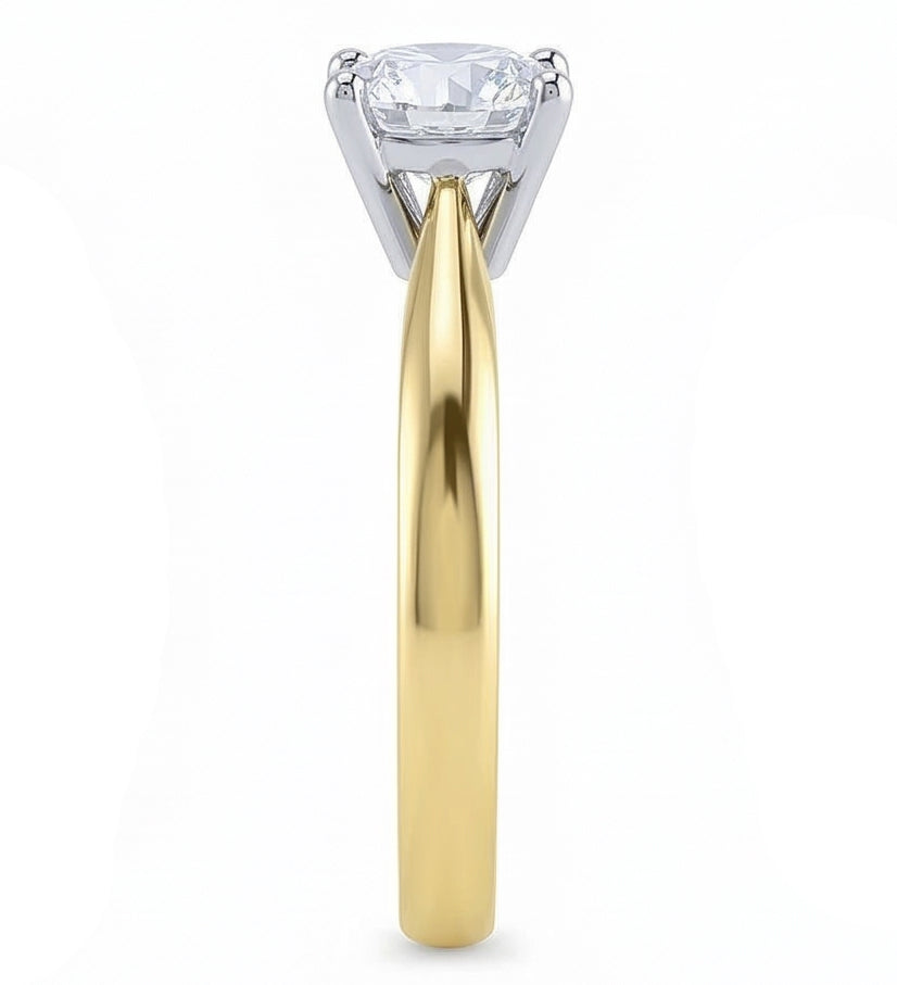 vero round diamante 1.25carati anello vista dall'alto