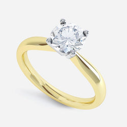 Anello Di Fidanzamento Con Naturale Diamante Solitario Da 1.25 Carati Bicolore 14K
