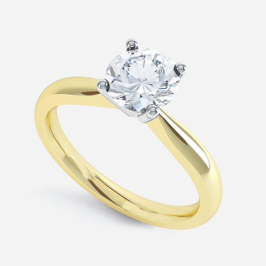 Anello Di Fidanzamento Con Naturale Diamante Solitario Da 1.25 Carati Bicolore 14K