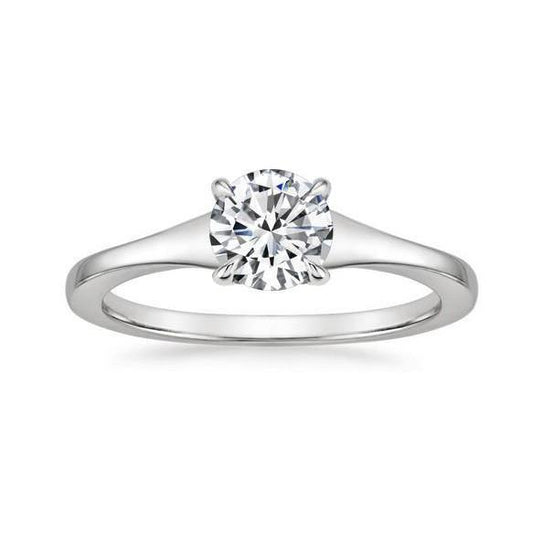 Anello Di Fidanzamento Con Naturale Diamante Solitario Da 2.25 Ct In Oro Bianco 14K