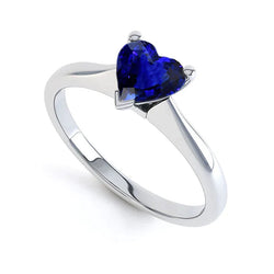 Anello Di Fidanzamento Con Taglio A Cuore Con Zaffiro