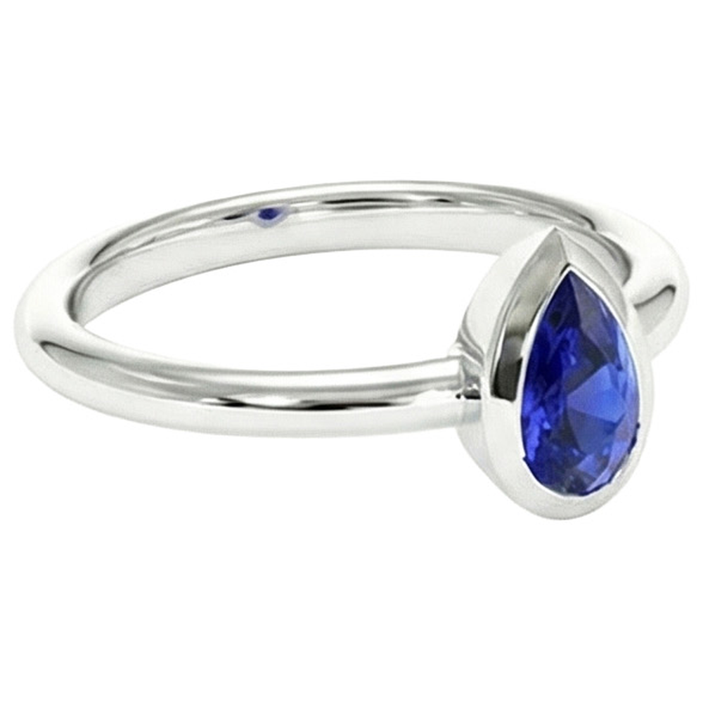 Anello Di Fidanzamento Con Taglio A Pera Con Zaffiro