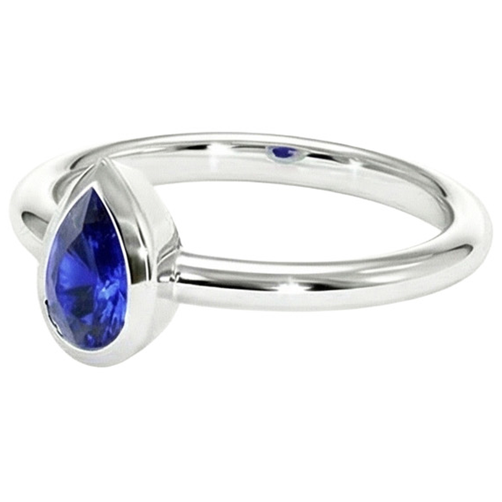 Anello Di Fidanzamento Con Taglio A Pera Con Zaffiro