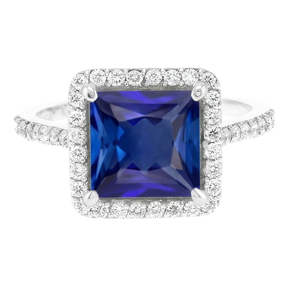 Anello Di Fidanzamento Con Taglio Princess Zaffiro