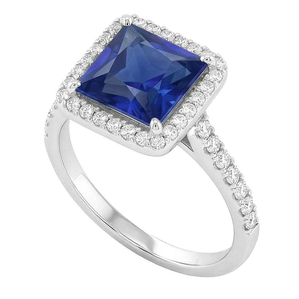 Anello Di Fidanzamento Con Taglio Princess Zaffiro