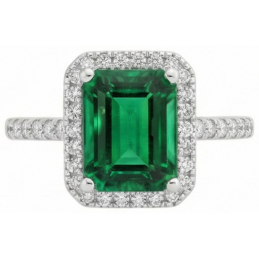 Anello Di Fidanzamento Con Verde Smeraldo